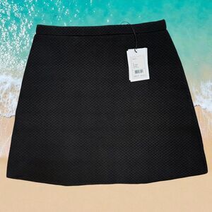 NWT Theory Women's Teslia A-Line Mini Stretchy Slim Fit Skirt Black Sz M RP 298